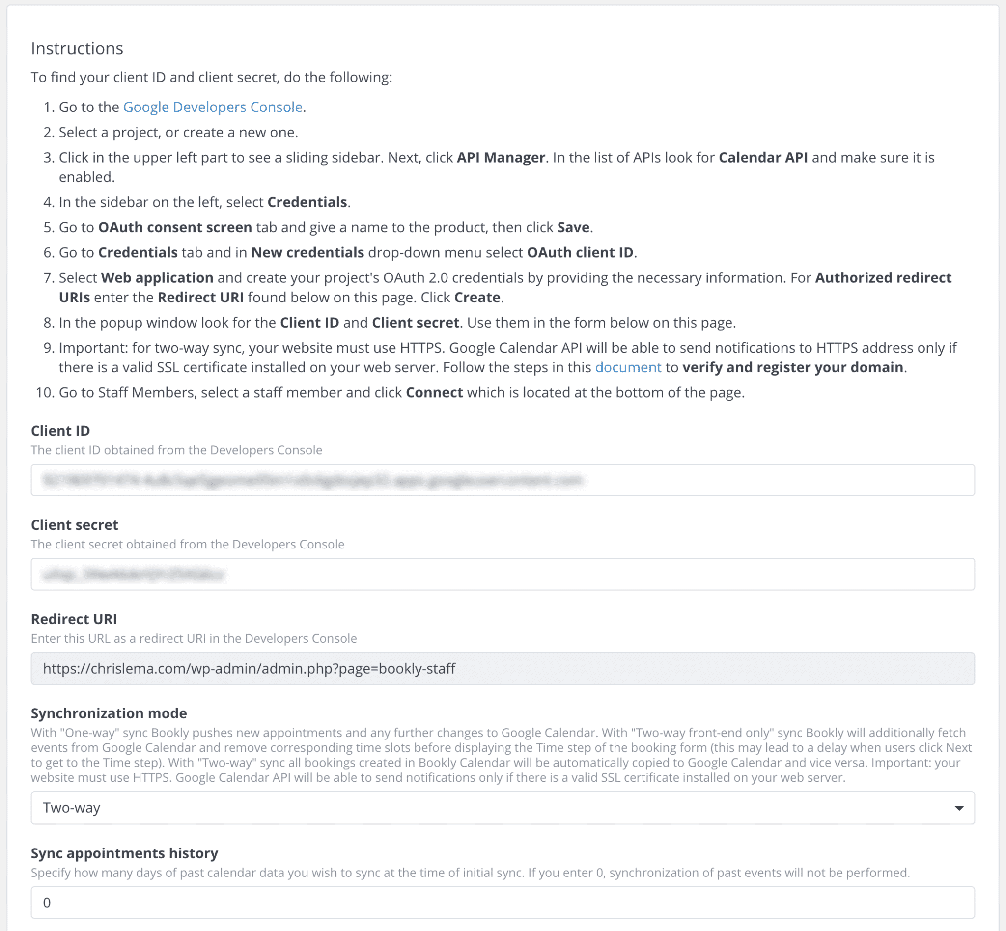 BooklyGoogleSettings 1