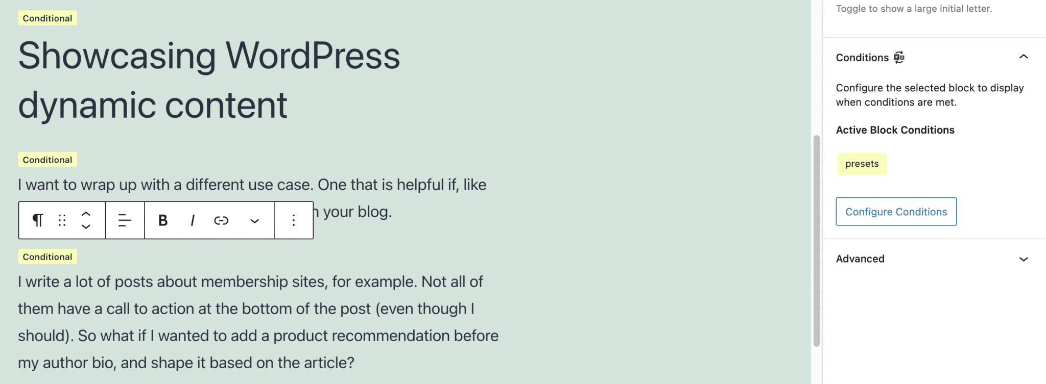 ConditionalBlocks QuickPresets