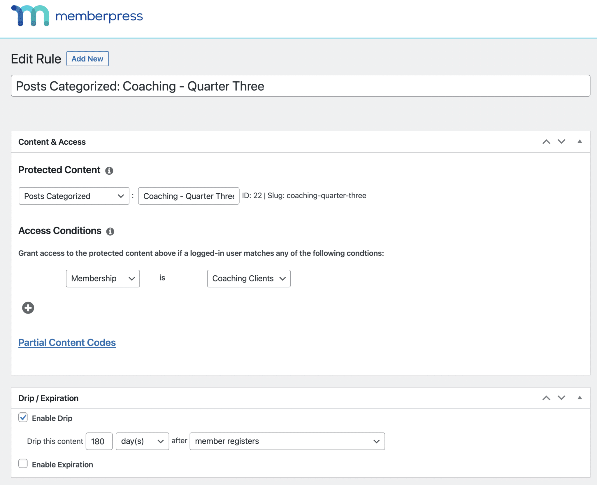 Content Dripping MemberPress