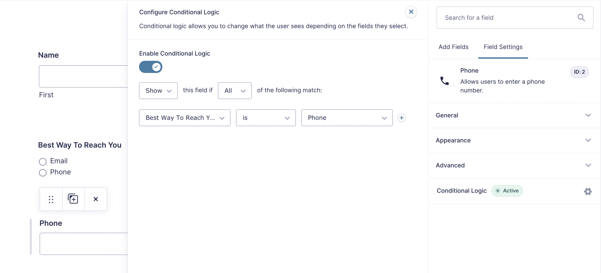 GravityFormsConditionalLogic