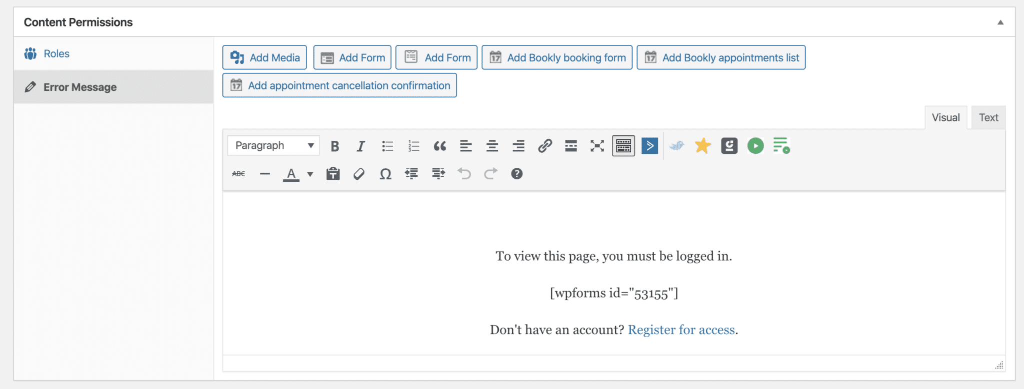 ProtectedPageErrorMessage