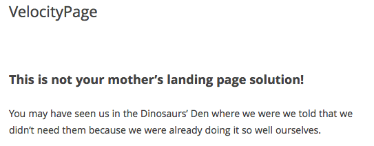 VelocityPage