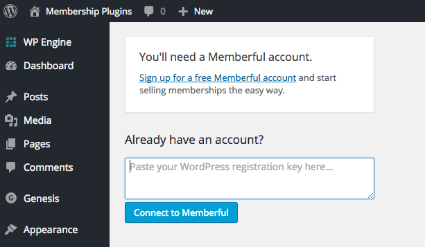 drop in license memberful