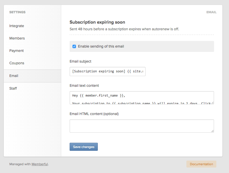 expiring soon memberful