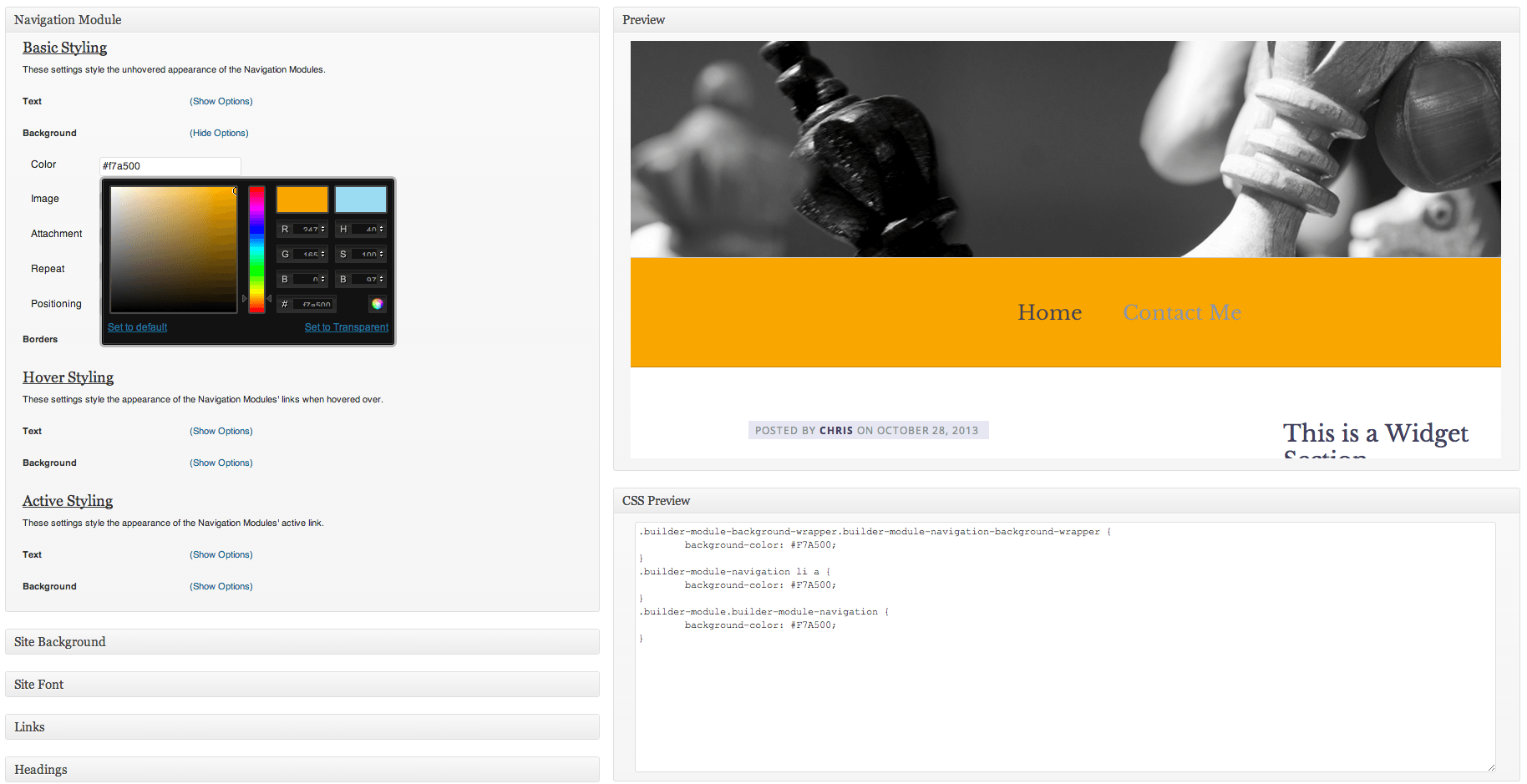 iThemes Builder Style Manager